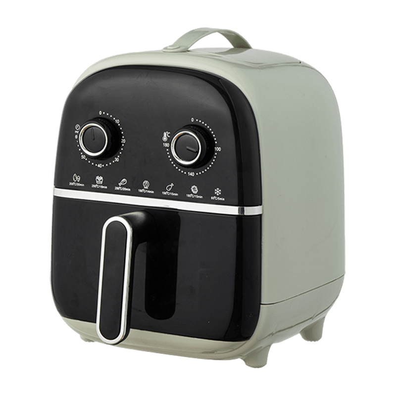 Double knob mechanical control visible square air fryer