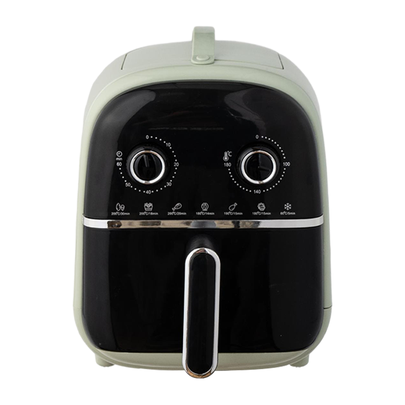 Double knob mechanical control visible square air fryer